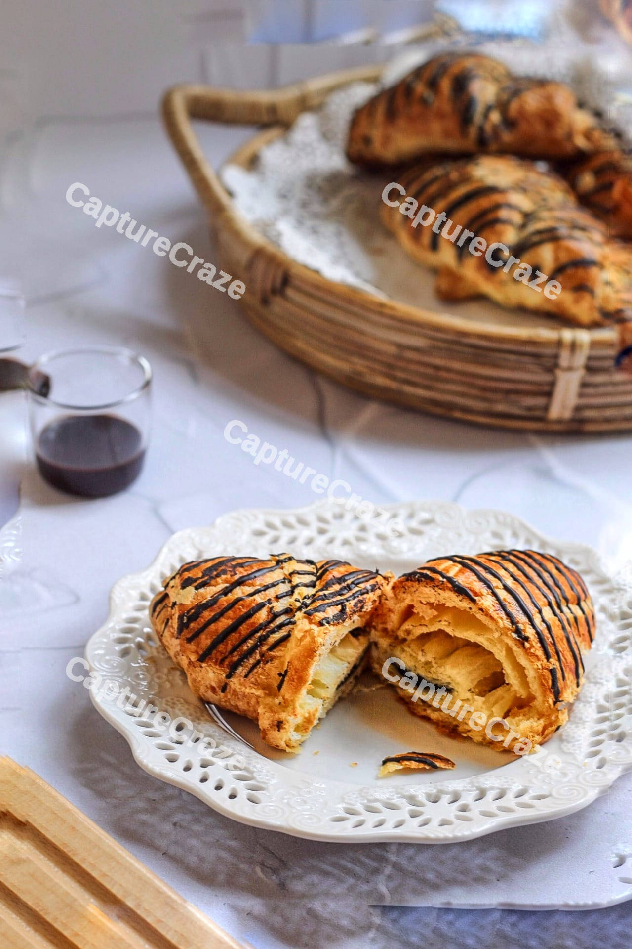 Pain au chocolat in a plate